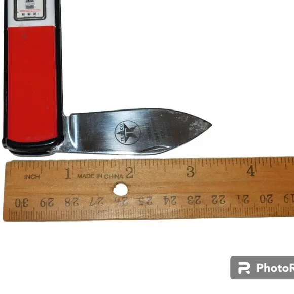 Franklin Mint Collector Knife, Texaco Gas Pump, With Padded Pouch